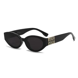 MUI MUI Óculos Elegante Designer de Moda Mulheres Homens Óculos de Sol Bonito Oval Tendências Shades Unissex Glamour Eyewear UV400