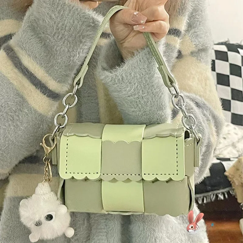 

Сумка ручной работы для самостоятельного изготовления (DIY) с мягкой ручкой, повседневная сумка-хобо с квадратным узором, подарок для девушки на День святого Валентина или день рождения