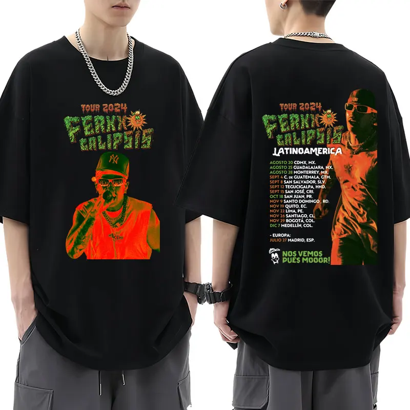 Ferxxocalipsis Tour 2024 Feid Ferxxo T Shirt Men Women Fashion Harajuku Hip Hop T-shirt Oversized Cotton Casual Tees Streetwear