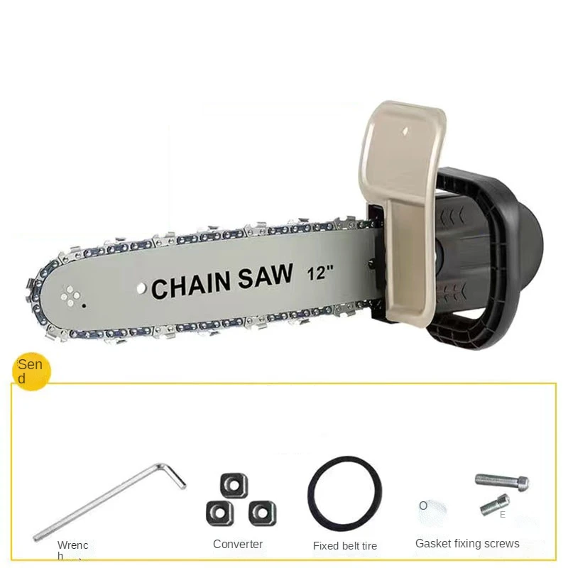 Cheap 12'' Electric Angle Grinder Multifunction Chain Saw Adapter Converter Bracket DIY Woodworking Tool Set NEW