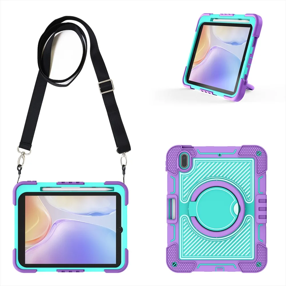 حافظة تابلت لجهاز iPad 10th 10.9 بوصة (2022) وiPad 11th (A16) 11 بوصة (2025)، مع حامل دوار وحزام كتف قابل للتعديل #4