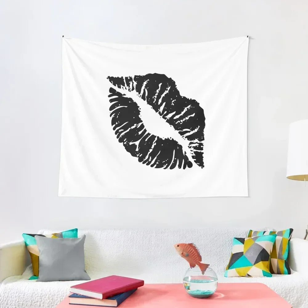 

Black Sexy Hot Lips Design Tapestry Custom Decorative Paintings Cute Decor Tapestry