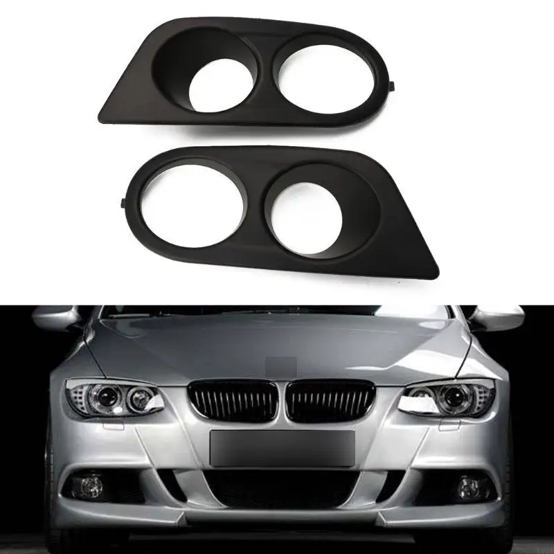 U75E 2Pcs Front Bumper Fog Light Dual Hole Duct Cover for E46 2001-2006 Automotive Exterior Accessories