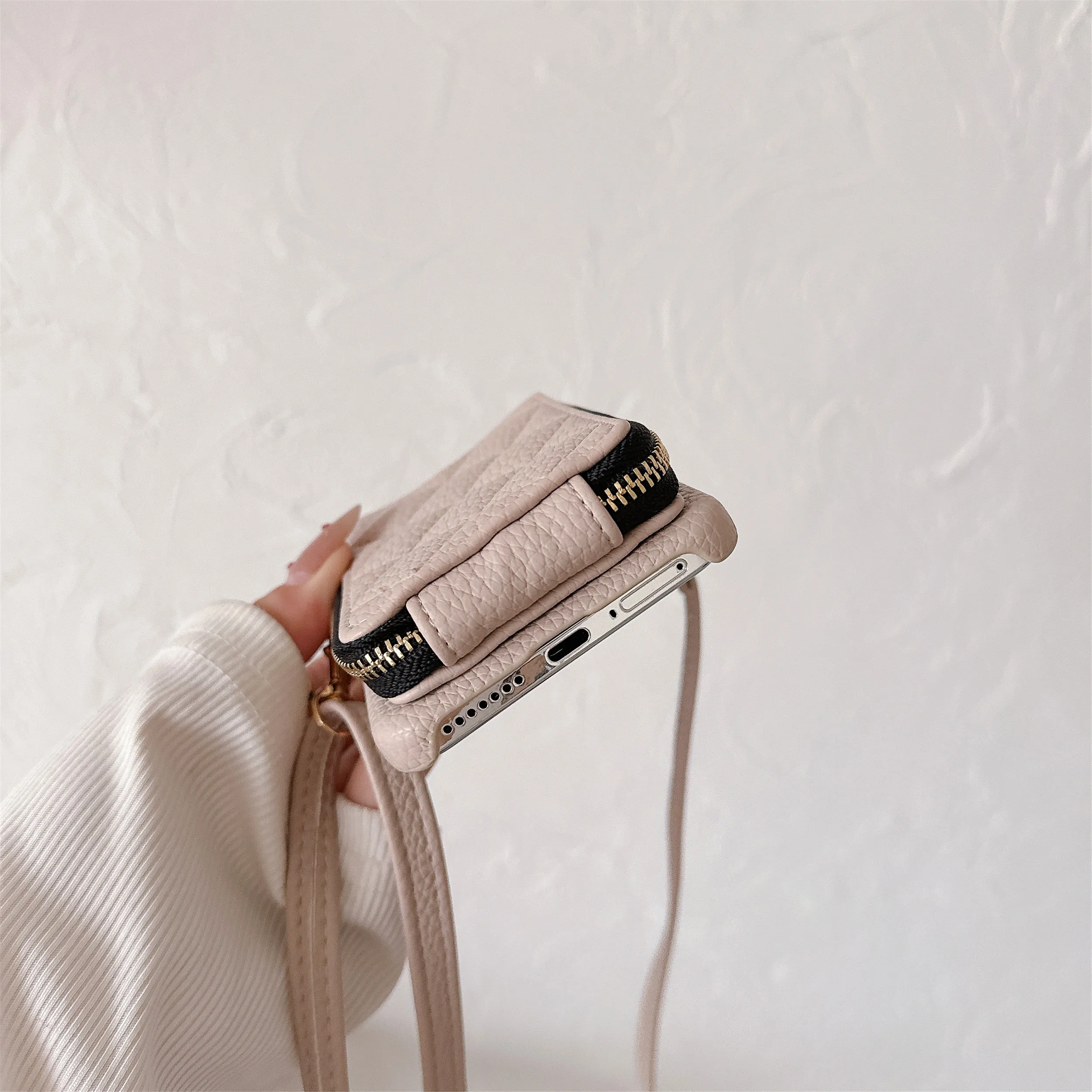 Carteira crossbody com zíper e suporte para cartão, capa de telefone para xiaomi redmi note 14 13 13c 13t 12 k60 pro ultra plus capa protetora