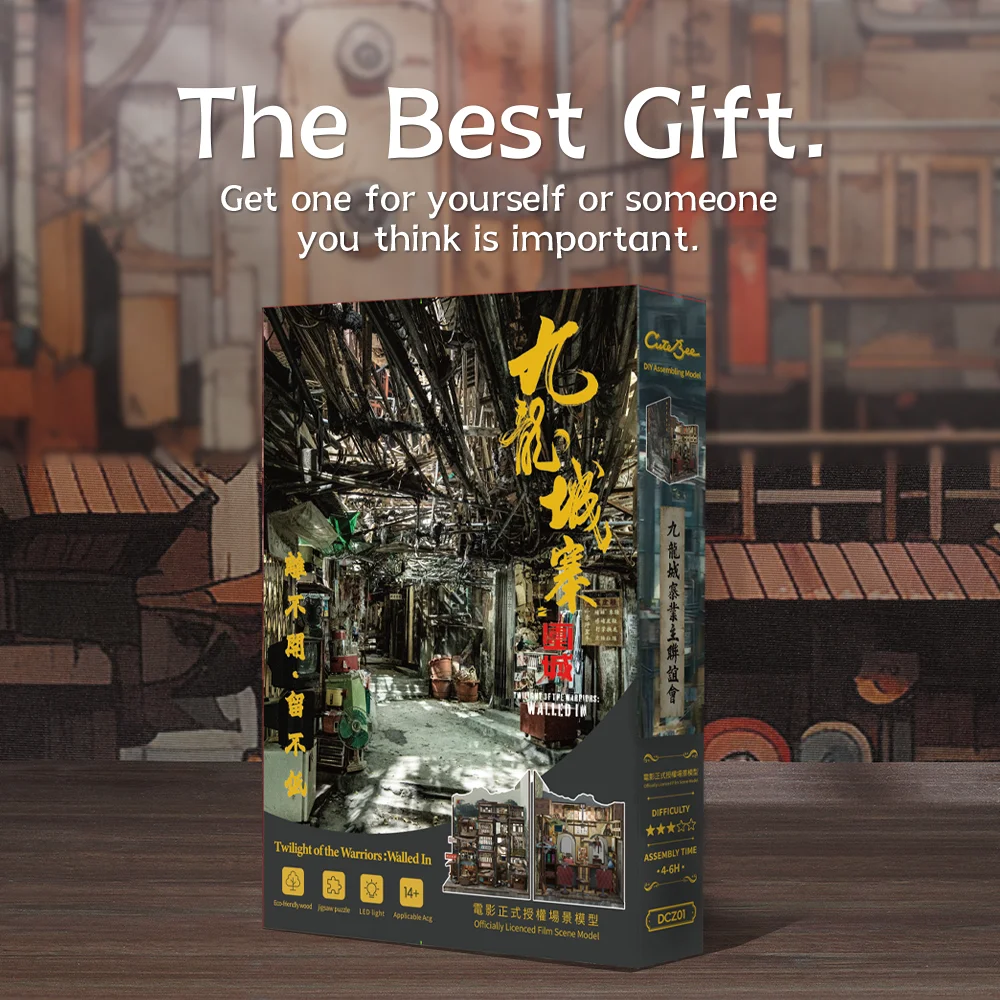 CUTEBEE 3D Buchs tützen DIY Puppenhaus mit LED-Licht 3D Puzzle Modell Gebäude Holz Bücherregal Buchs tütze Spielzeug Erwachsene Geburtstags geschenk