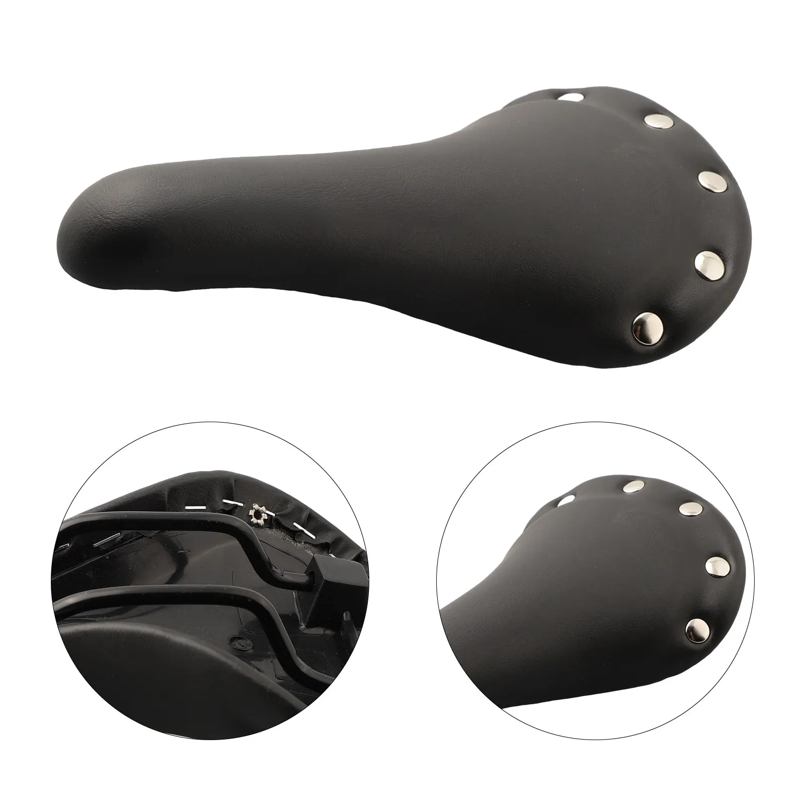 Bike Saddle Seat Vintage Rivet PU Leather Bicycle Cycling Seat Comfort Antishock MTB Fixie Bike Saddle Replace Bicycle Parts