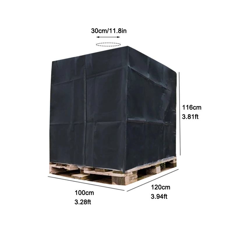 Black IBC Water Tank Protective Cover 1000 liters Tote outdoor waterproof dustproof cover sunscreen Garden Yard Rain Container