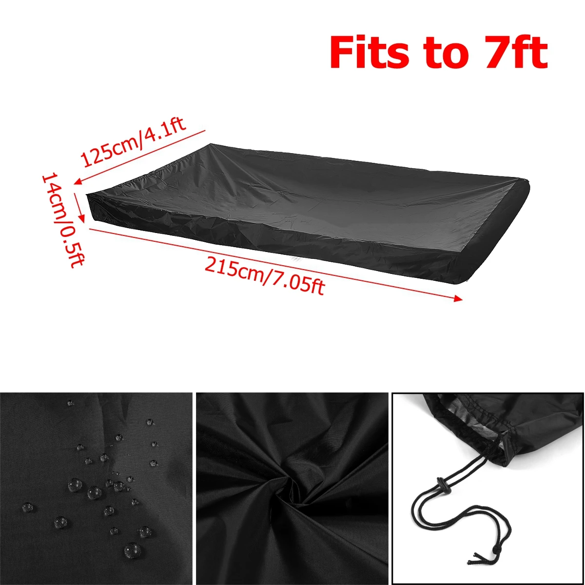 215x125x14cm Foot Billiard Table Cover Pool Snooker Fitted Waterproof Snooker Tennis Billiard Protector Fits To 7ft