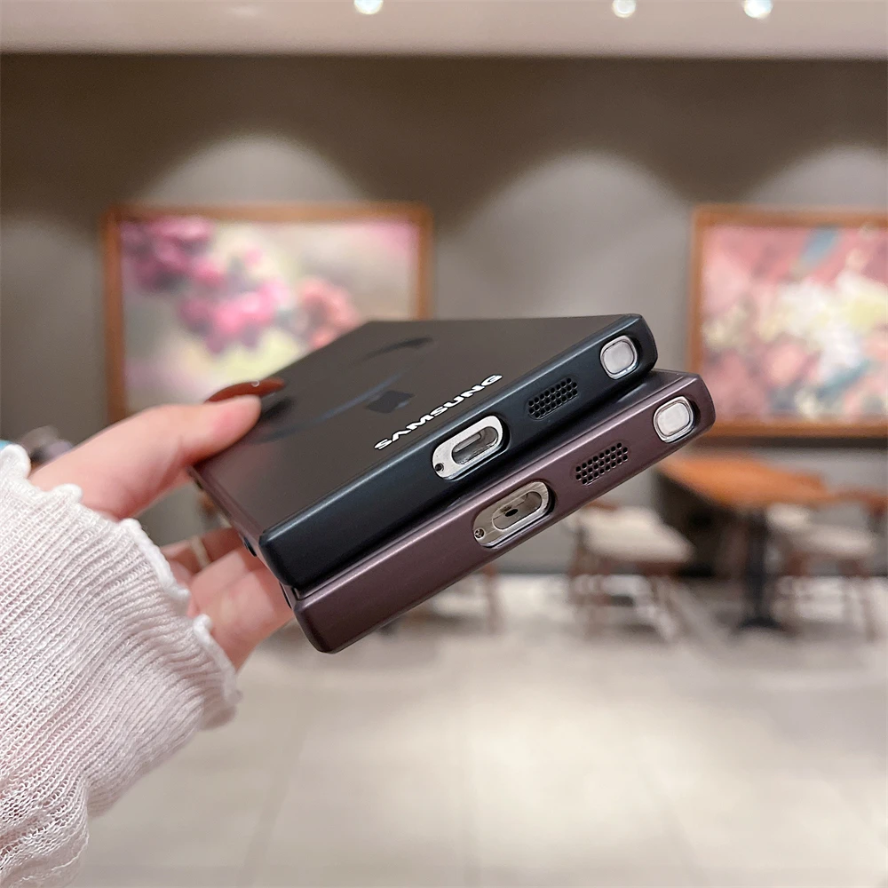 Luxury Metal Wireless Charging For Magsafe Case Samsung Galaxy S26 S25 S24 Ultra S23 S22 S21 S20 Plus Note20 Ultra Bumper Cover