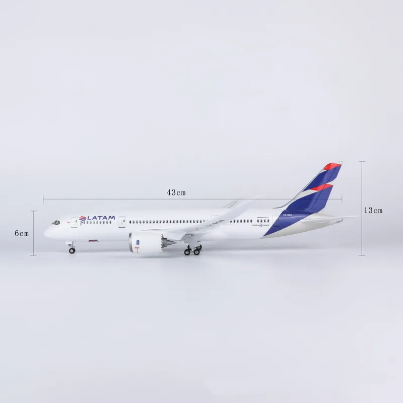 47CM escala 1:150 Chile LATAM Airlines Boeing 787 Dreamliner Diecast modelo aerolíneas resina avión juguetes colección exhibición regalos