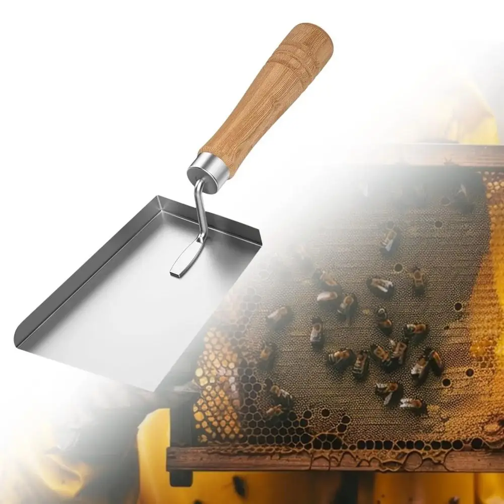 Beekeeping Tool Cleaning Shovel Stainless Steel Comfortable Handle Honey Cleaning Shovel Anti-slip Durable Beehive Shovel