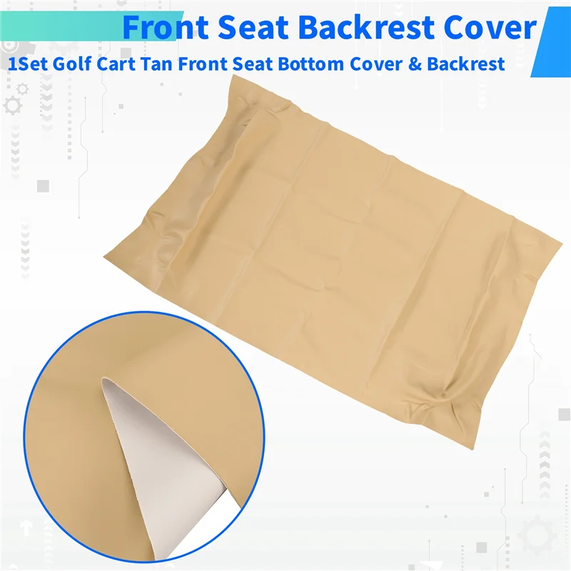 

Hot!1Set Golf Cart Tan Front Seat Bottom Cover & Backrest For EZGO TXT 1994-2014 71602-G04, 71753-G04