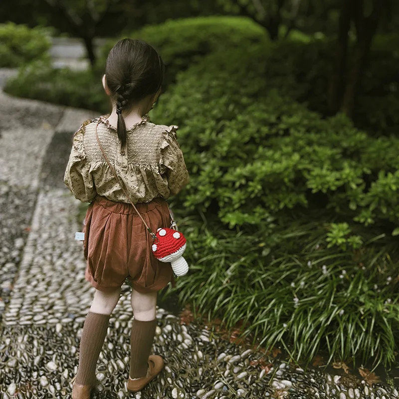 Bolso cruzado tejido a mano para niñas pequeñas, bolsa de accesorios para niños pequeños, regalo de navidad