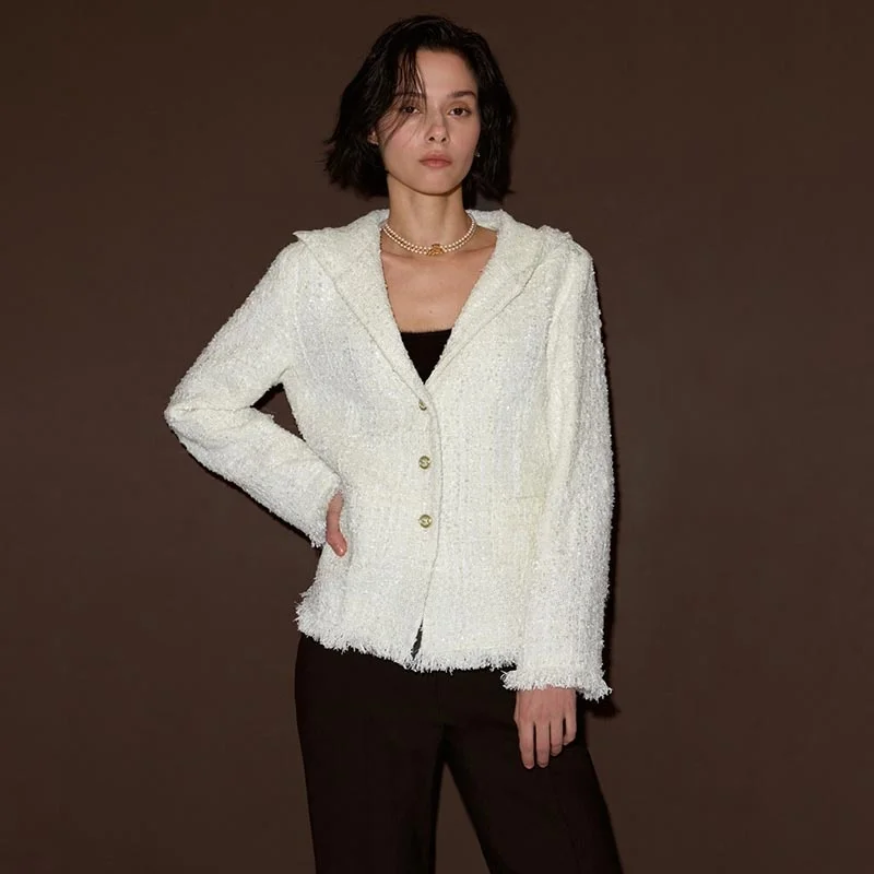 

Женское шерстяное пальто Slimming с капюшоном и бахромой, однотонное, с длинными рукавами, повседневное, весна 2025