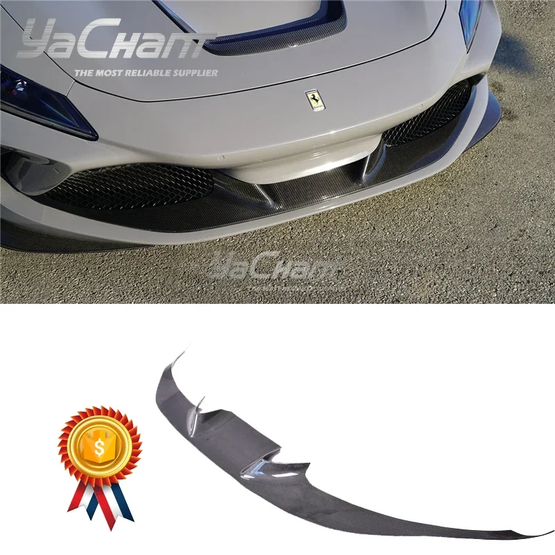 DCF Dry Carbon Fiber Front Bumper Center Cover Fit For 2020-2022 Ferrari F8 Tributo & Spider