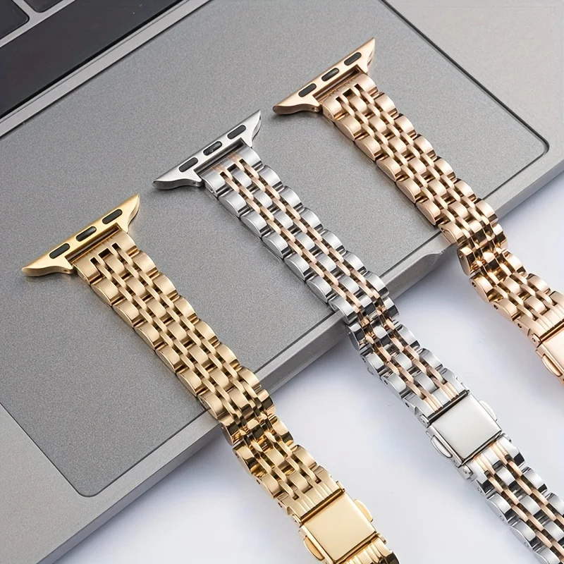 Dwukolorowa bransoleta ze stali nierdzewnej do Apple Watch 38/40/41/42/44/45/46/49mm Serii 1-11 i SE, metalowa opaska na nadgarstek do IWatch Series — zdjęcie produktu 4