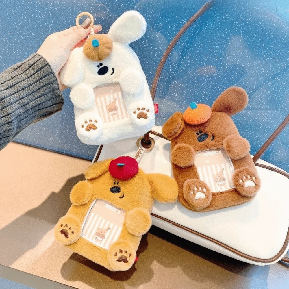 

Small Pouch Animal ID Card Holder Photo Storage Transparent Plush Card Holder Cartoon Daily Life Work Card Cover Educational