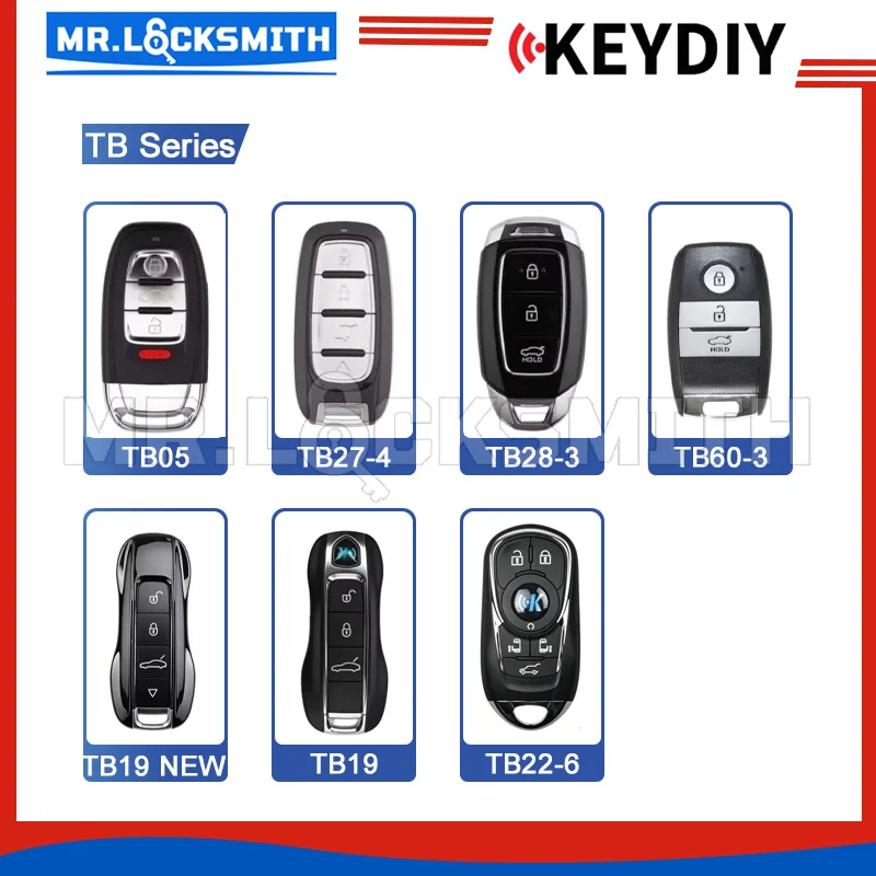 MR.LOCKSMITH KEYDIY TB05 TB19 TB22 TB27 TB28 TB60 Keyless Smart Remote 8A Chip for Audi Buick Hyundai Chrysler Jeep Porsche Type