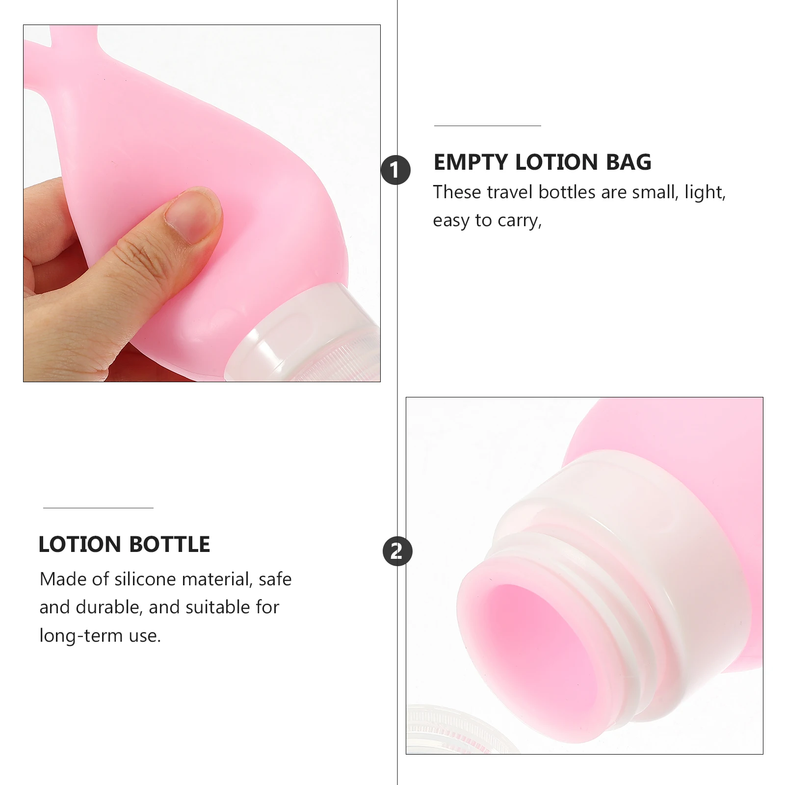 

3pcs Silicone Bottle Set Premium Reusable Travel Portable Leak-Proof Refillable Shampoo Body Wash Sub-Packing Empty Durable