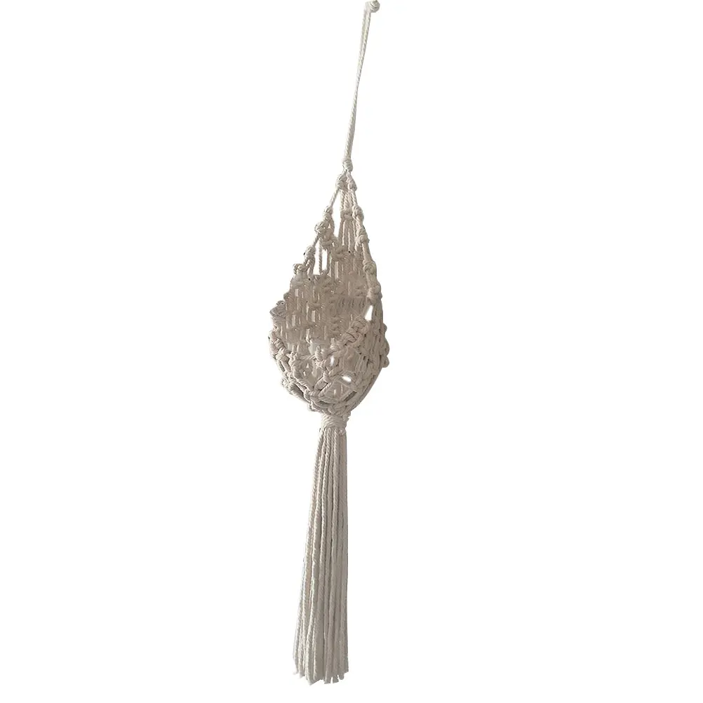 

Woven Hanging Rope Planter Bohemian Style Hanging Planter Cotton Rope Basket Flower Pot Sling Wall Decor