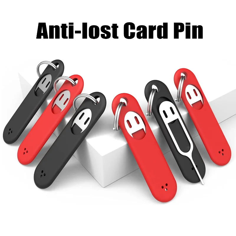 Anti-lost Card Pin with Detachable Keychain Charm SIM Card Removal Tool Card Tray Open Tool Eject Pin Needle Opener Ejector