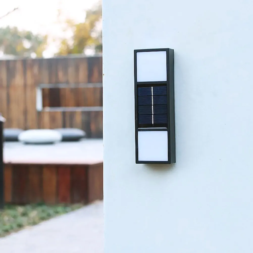 

Solar Wall Light Outdoor Waterproof Lamp Garden Night Illuminating Black Simple Structure Easy Install Remove Energy Saving