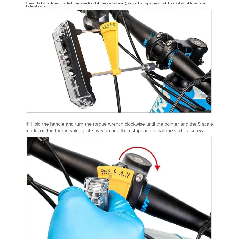 

Bike Torque Wrench Set Portable High Accuracy Pointer Type Torque Wrench with Pointer Socket Hexagonal Head