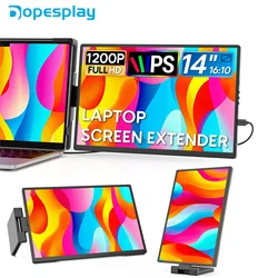 Dopesplay 14.1inch Portable Laptop Monitor 1200P FHD IPS Screen Extender Type-C Monitors For PC Switch Mac Laptops Up to 17.3“