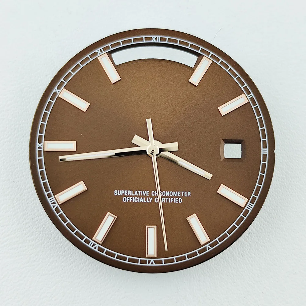 NEW Miyota 8285 dial  31mm Watch Dial Roman number Day And Date Dial Green Luminous suitable for 8285 movement Watch Accessories