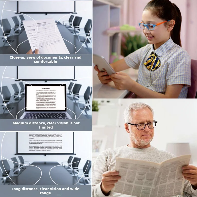 Lzabella MR-8/MR-7 Super Tough Wide Field Progressive Multifocal Lenses HD Anti-reflective Anti-scratch Rimless Glasses Lenses