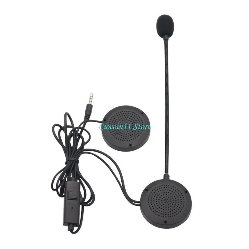 Y1UB Professional Helmets Headset with Boom Mic In-Helmets Earbuds Game Companion Clear Communication Plastic for Safe Rides