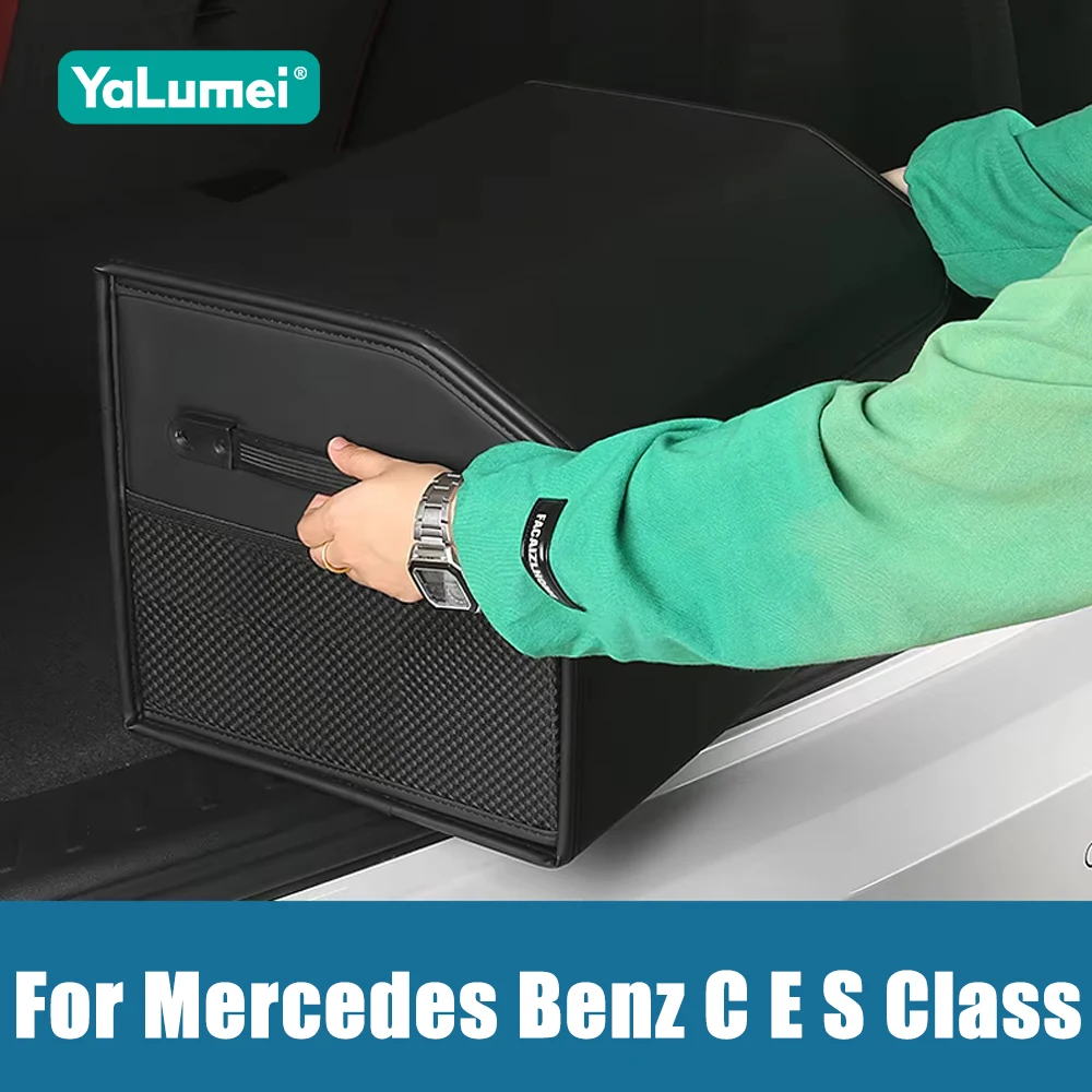 

For Mercedes Benz C E S Class W210 W211 W212 W213 W203 W204 W205 GLC X253 GLK SLK R172 Portable Car Trunk Storage Box Holder