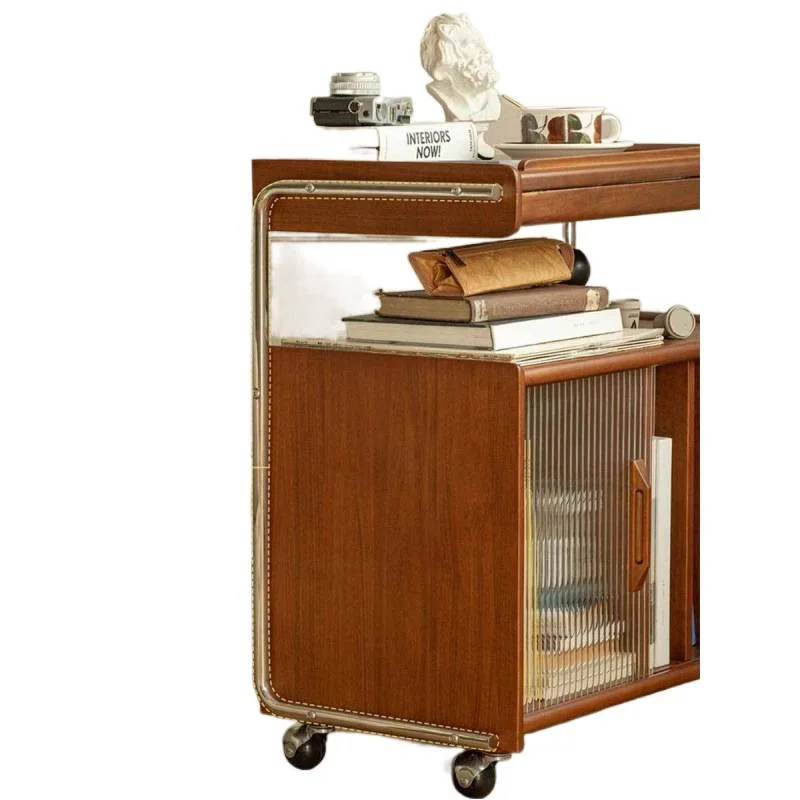 خزانة جانبية لتناول الطعام يابانية إسكندنافية لغرفة المعيشة وغرفة النوم وطاولة قهوة متنقلة وطاولة جانبية عتيقة بجانب السرير