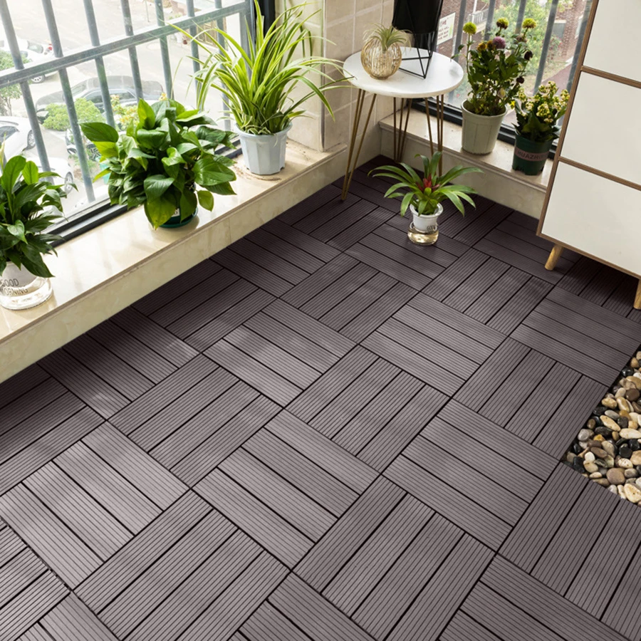 Courtyard Floor Outdoor Splicing Plastic Wood Flooring, Balcony, Self Laying Terrace Renovation Flooring, Home Decoration