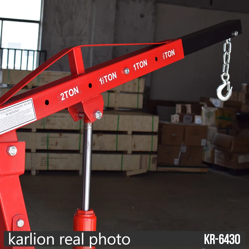 China Factory KARLION KR-6430 500KG Fixed Hydraulic Jack Foldable Metal Engine Lifter CE Certified Car Shop Crane Hoist