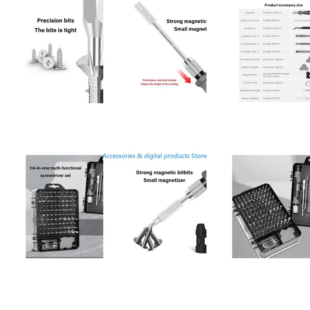 77JD Screwdriver Set Ergonomic Handle for Eyeglasses Game Controllers Watches Repairs
