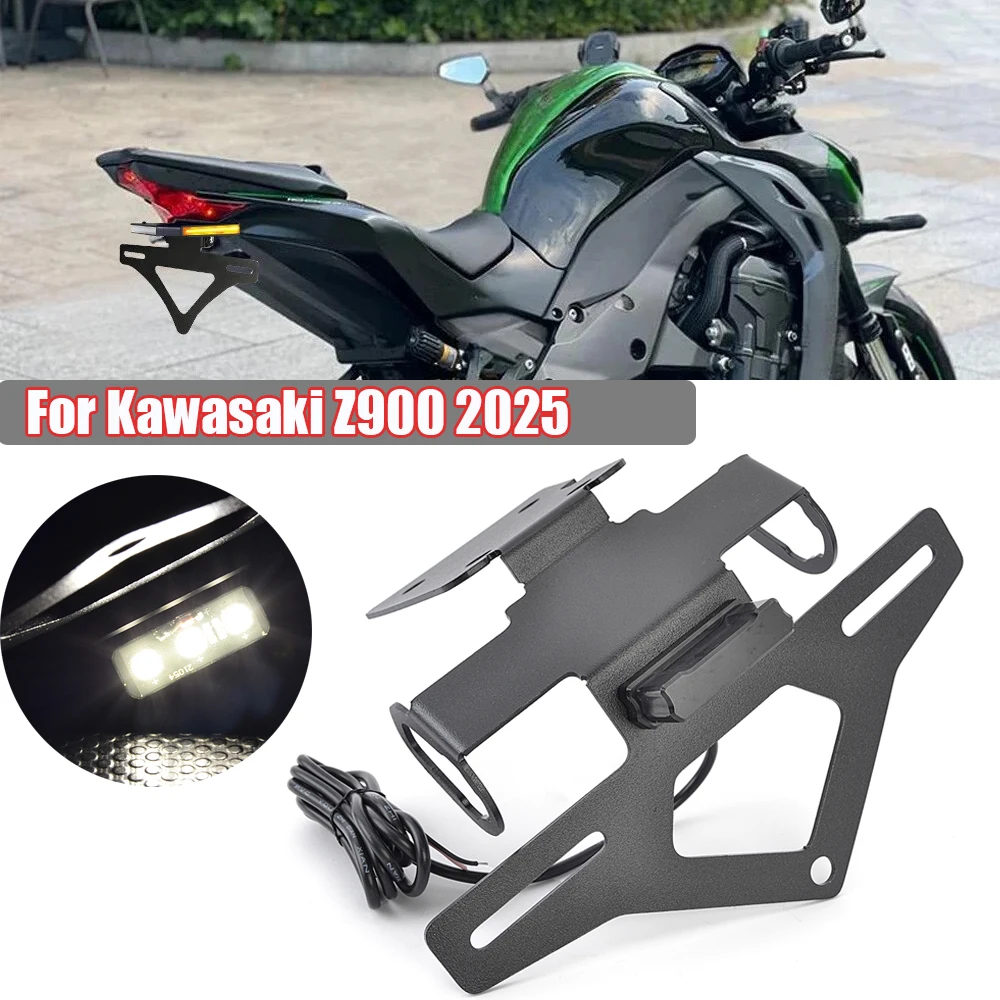 

Держатель номерного знака мотоцикла Z900 с пластиной, светодиодный светильник, кронштейн для устранения крыльев для Kawasaki Z900 Z 900 2025