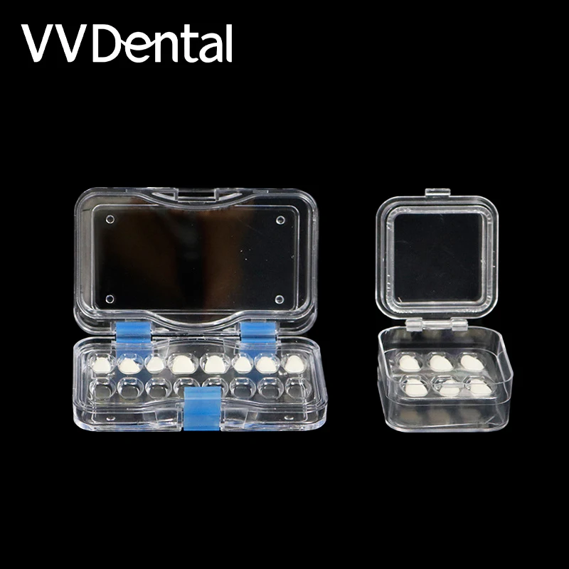 Caja de dentición con película, caja de almacenamiento de carillas dentales ajustables, Caja de aislamiento de dientes falsos, herramienta de