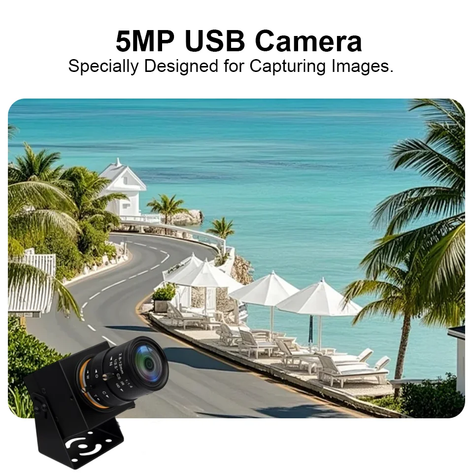 ELP 5MP 50FPS Global Shutter USB Camera, 3X Optical Zoom Wecam with 3.6-10mm Lens for PC,Pi,Laptop, Raspberry pi