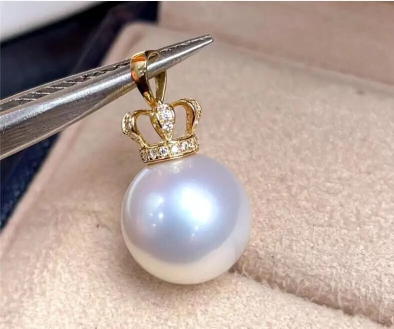 Elegant AAAAA 10-11mm Japanese Akoya ROUND white pearl pendant Necklace 925s