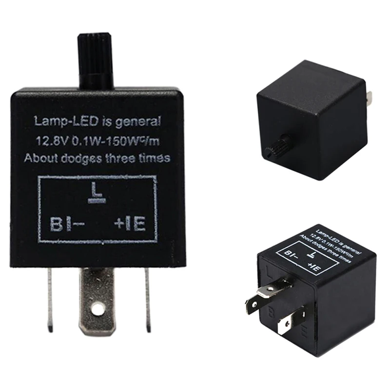 CF14 3-Pin LED Flasher Relay Fixes Hyperflash for LED Turn Signals Adjustable Blink Rate,Plug&Play for Cars, Trucks, Motorcycles