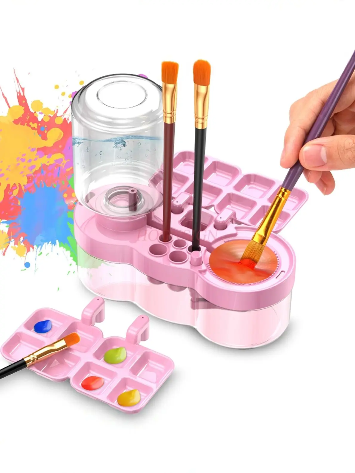 

1 комплект стиральной машины с кистью и автоматической заменой воды, держателя ручки, цветного пигмента, ручки для мытья ручек