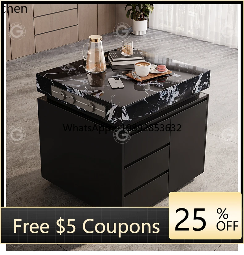 

W1 rock slab table cabinet, separate kitchen guide table cabinet with sink, minimalist small apartment dining table integrated
