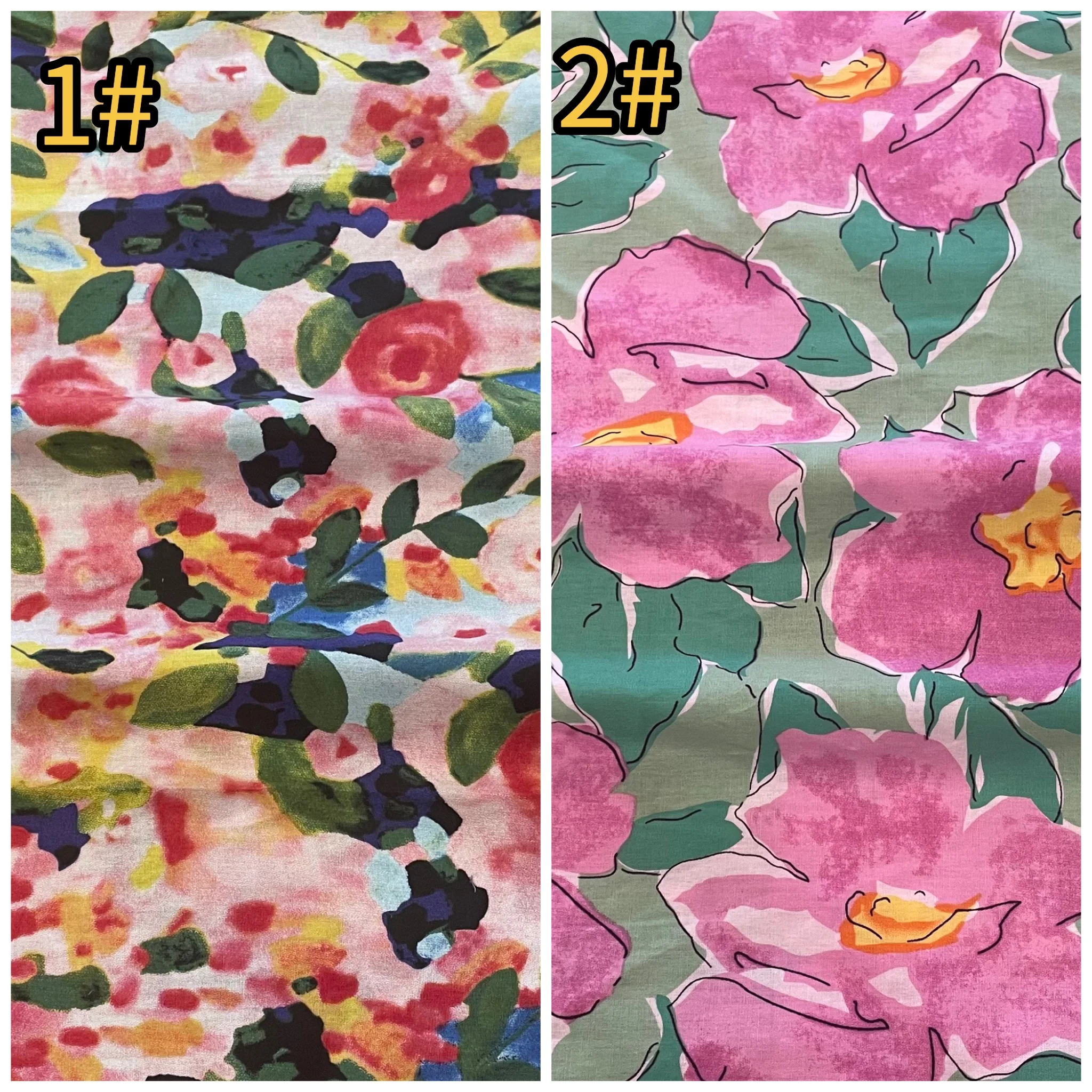 145x50cm neue pastorale Ölgemälde Blume Digitaldruck Stoff, Kinder kleid Cheong sam Tasche Home Wear Stoff – Detail 9