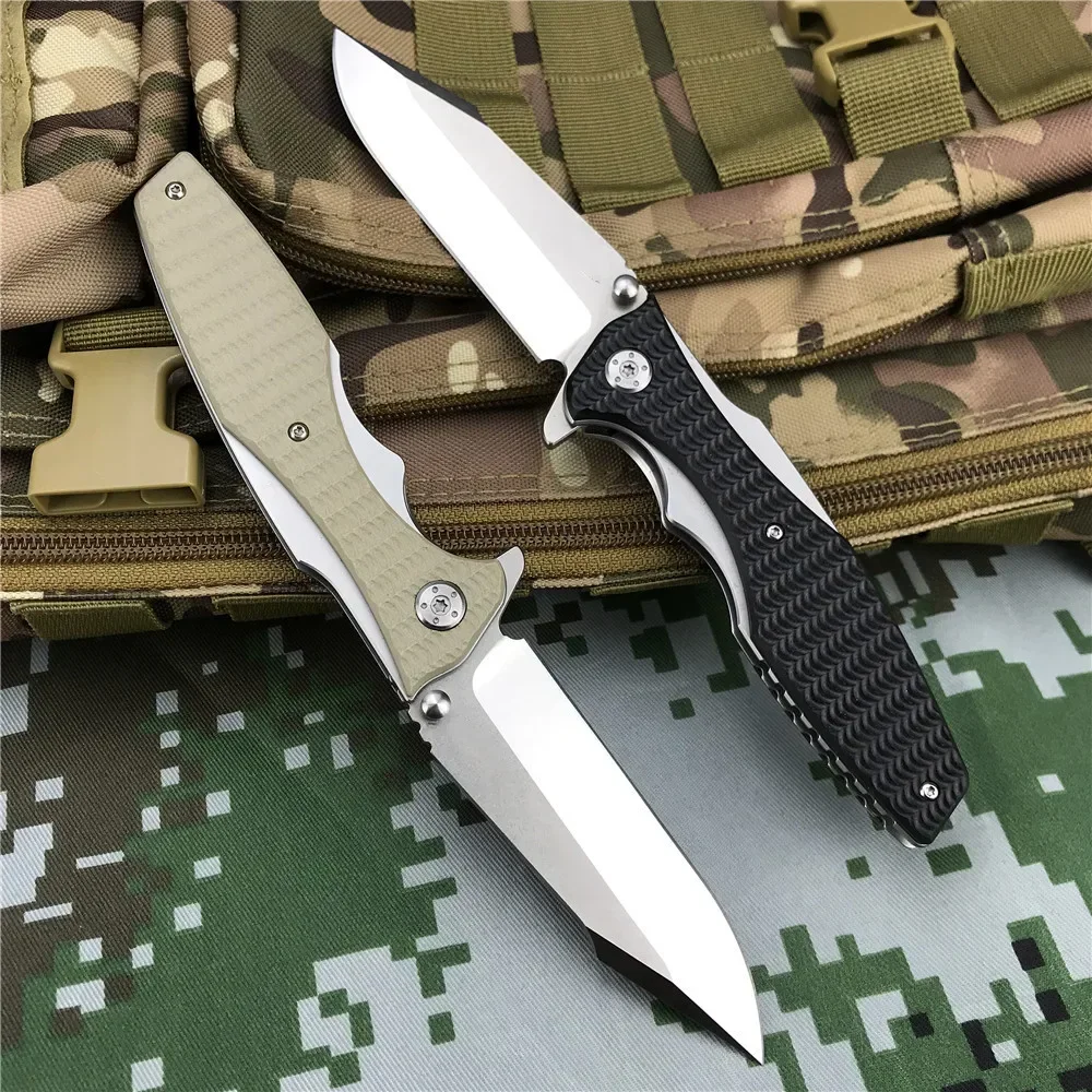 High Quality 0393 Outdoor Folding Knife Ball Bearing G10 Handle Pocket Knife Tactical Hunting Camping Knives Free Gift Box