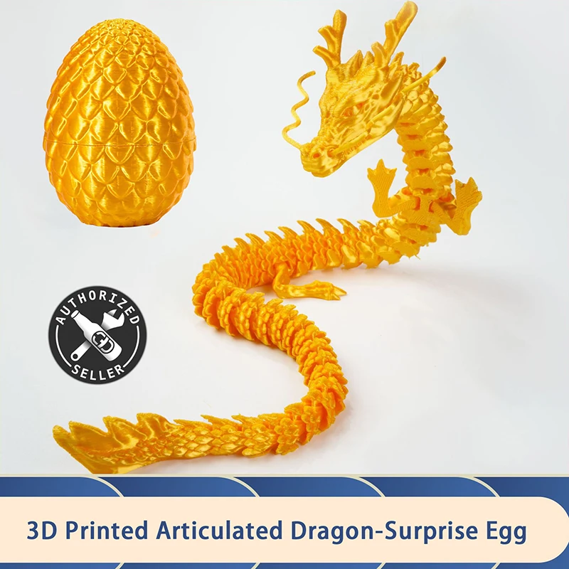 

3D Printed Chinese Dragon Toy Monster Action Figures With Movable Joints, 3D Printed Toys Relief Anxiety Dragon Toy+Surprise Egg