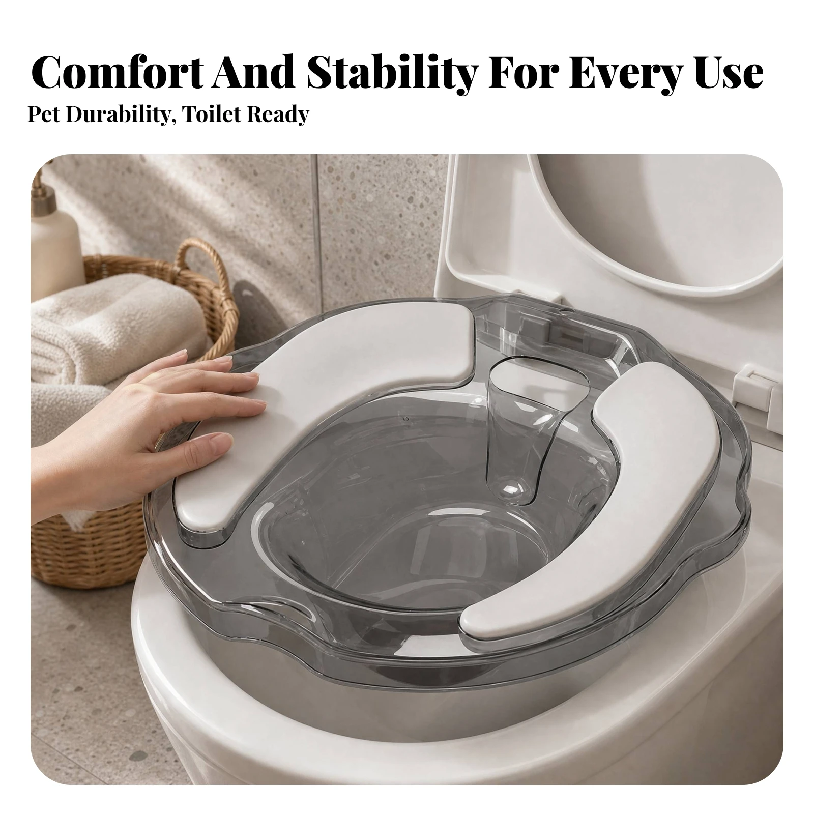 Sitz Bath Basin Sturdy Sitz Bath with Padded Supports over-the-Toilet Soak Basin BPAwithout Perineal Soak Seat