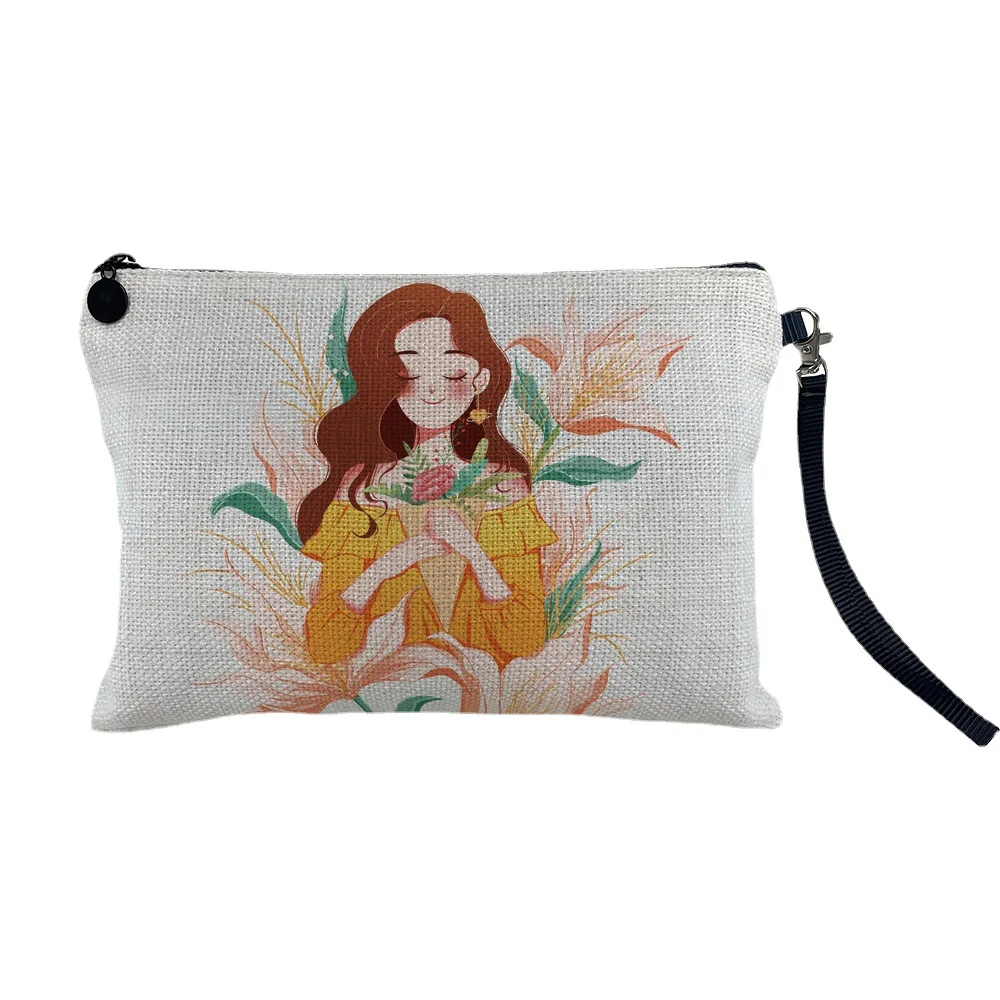 10pcs/lot Blank Sublimation Linen Makeup Bag Heat Transfer Printing Materials