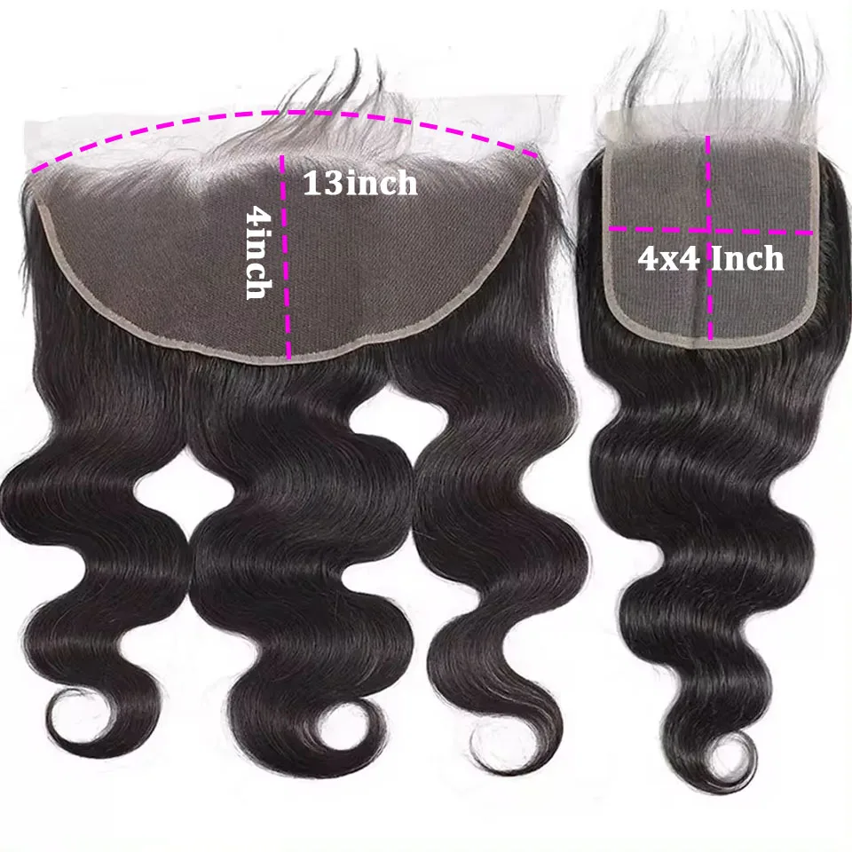 BINF Hair 4x4 Body Wave Lace Closure, nur vorgezupft, transparente Schweizer Spitze, Echthaar für schwarze Frauen, vollständig weich. – Detail 7