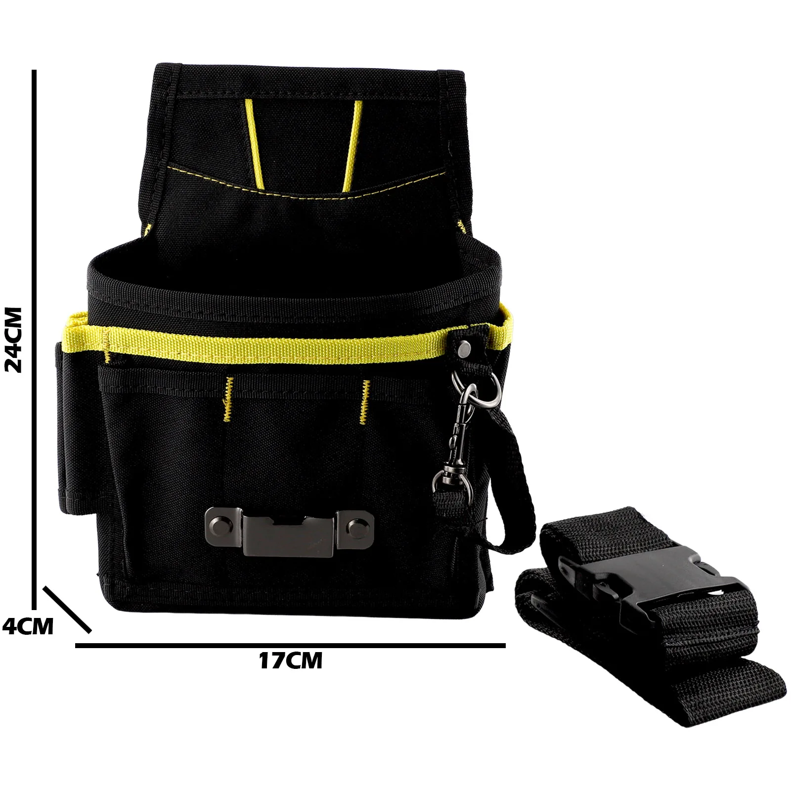 

Waist Storage Tool Bag With Pockets 24*17*4cm 600D Oxford Fabric Belt Tool Black Electrician Holder Kits Brand New